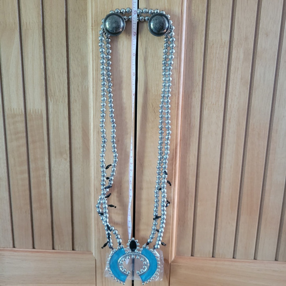 Boho Turquoise Squash Blossom Necklace | Pink Zebra Just Add Soaks - Picture 5 of 9